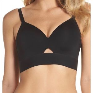 Spanx workout to waves black sports bra L NWOT